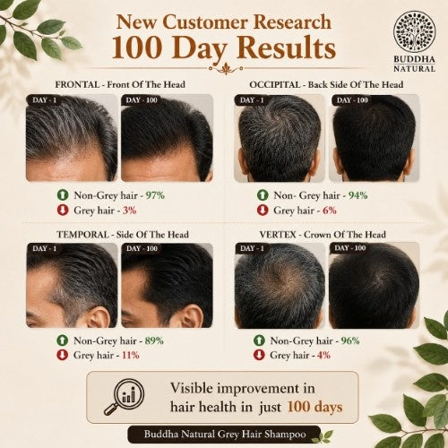 Buddha Natural Anti Grey Hair Shampoo - 100 Days Result 