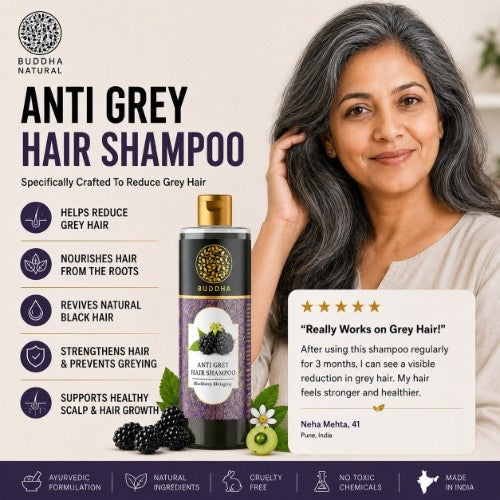 Buddha Natural Anti Grey Hair Shampoo Benefits 