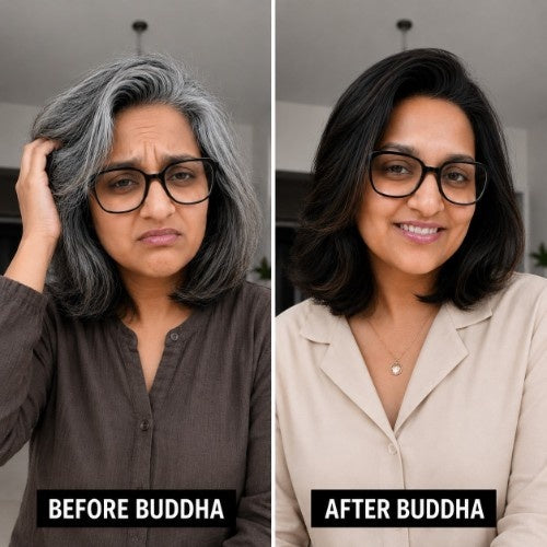 Buddha Natural Anti Grey Hair Shampoo Female Testimonial Before After 