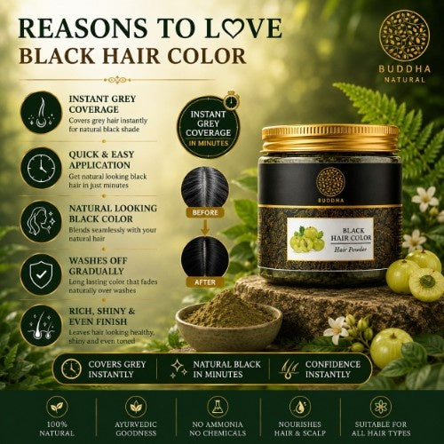 Buddha Natural Black Hair Color Powder - Reason To Love Black Hair Color 