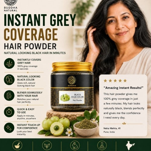 Buddha Natural Black Hair Color Powder Benefits 