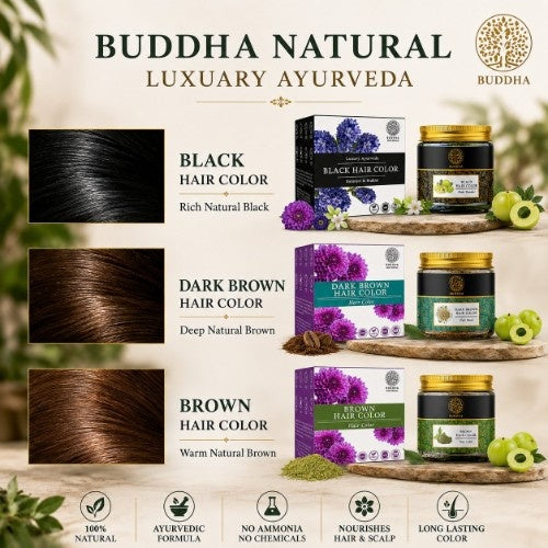 Buddha Natural Black Hair Color, Dark Hair Color and Dark Brown Hair Color 