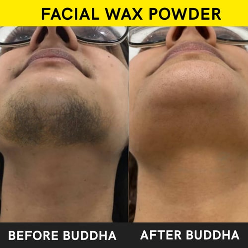 Buddha Natural Facial Hair Removal Wax Powder  - before after use 