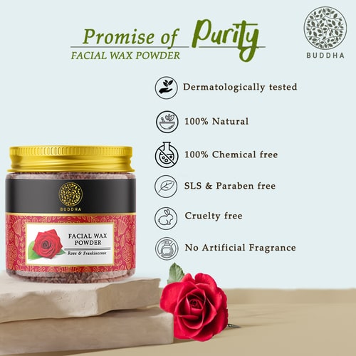 Buddha Natural Facial Hair Removal Wax Powder - promise of purity 