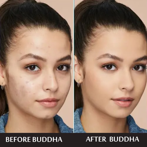 Buddha natural Liquid Foundation Matte In  Nude  - before and after use 