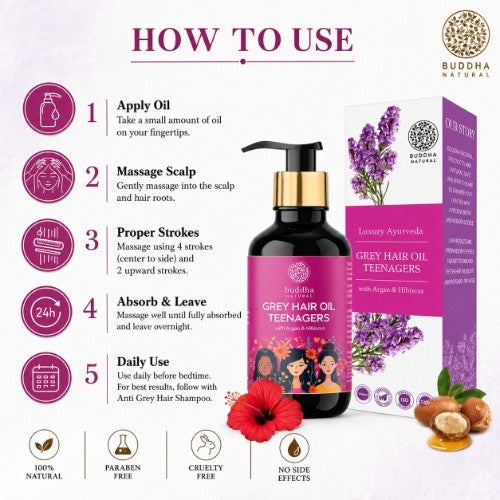 How to Use Buddha Natural Grey Hair Oil For Teenagers