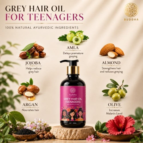 Ingredients of Buddha Natural Grey Hair Oil For Teenagers 