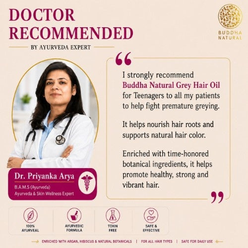 Dr. Priyanka Arya Buddha Natural Grey Hair Oil For Teenagers