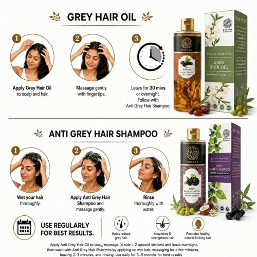 Grey Hair OIil & Grey Hair Shampoo How to Use