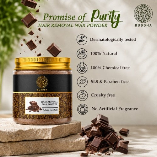 Buddha Natural Chocolate Hair Removal Wax Powder Promise of Purity