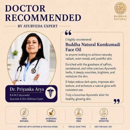 Dr. Priyanka Arya Recommends Buddha Natural Kumkumadi Face Oil