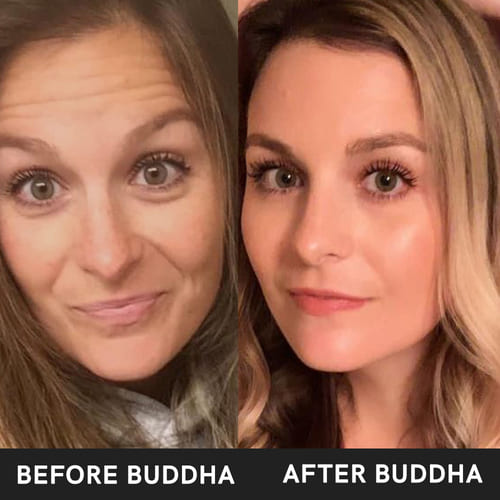 buddha natural skin glow body wash before after image