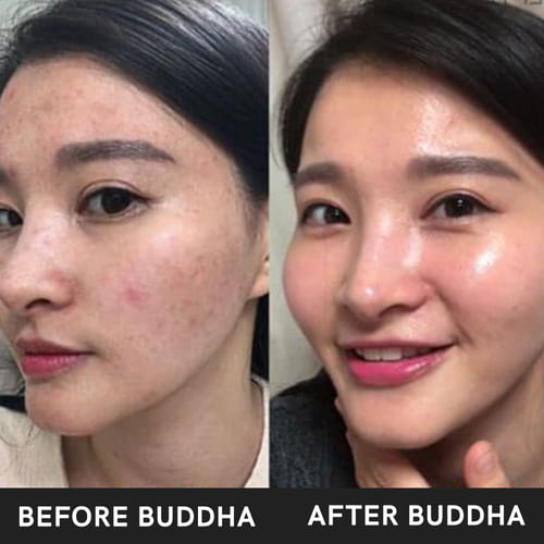 buddha natural skin glow shower gel before after image 