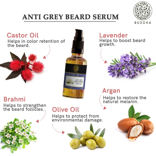 buddha natural anti grey beard serum ingredient image