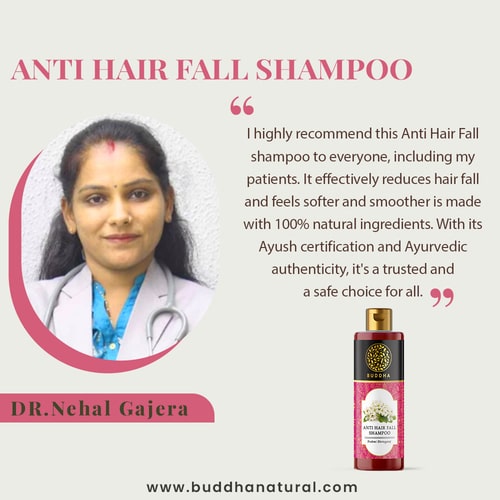 Buddha natural Anti Hair Fall Shampoo (Ayush Certified) - recommended by Dr. Nehal Gajera