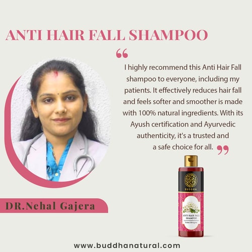 Buddha natural Anti Hair Fall Shampoo (Ayush Certified) - recommended by Dr. Nehal Gajera - best recommended shampoo for hair fall - best hair fall shampoo
