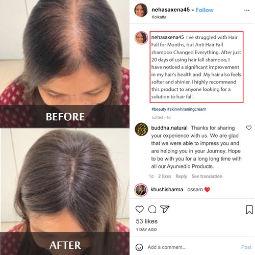 Buddha natural Anti Hair Fall Shampoo (Ayush Certified) - customer reviews