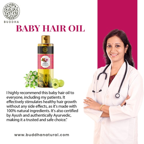 Buddha Natural Baby Hair Oil - recommended by doctors 