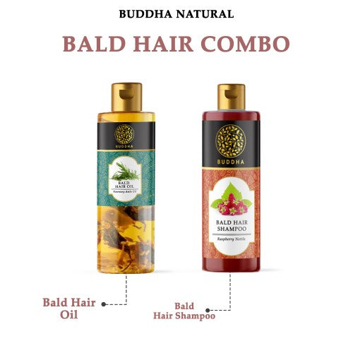 Bald Hair Oil and Shampoo Combo - consist of - shampoo on bald head - best hair oil for bald spots