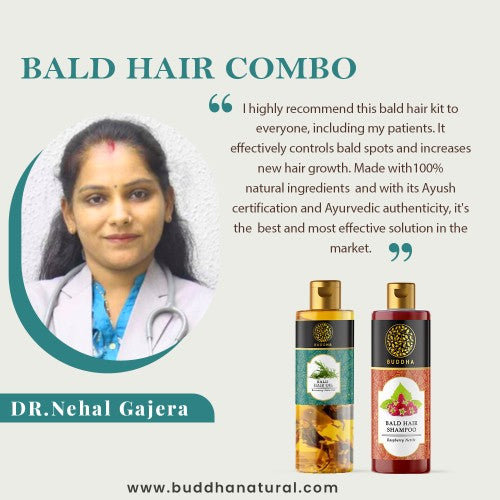 Bald Hair Oil and Shampoo Combo - recommend by Dr. Nehal Gajera - shampoo for bald head - best hair oil for bald spots