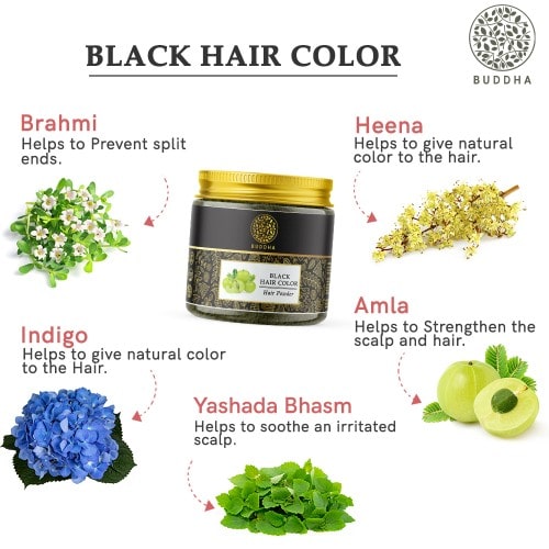 buddha natural black hair color benefit image - best black henna powder for hair