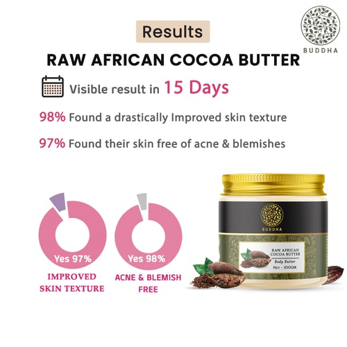 Buddha Natural African Cocoa Butter Unrefined 100% Pure - visible result in 15 days