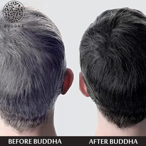 Buddha Natural Anti grey hair oil - customer review - hair oil to make white hair black