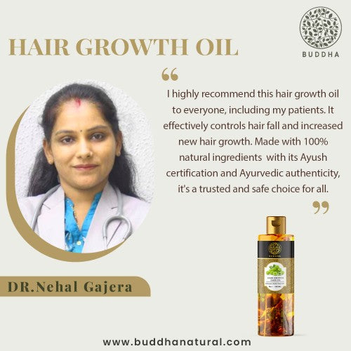 Buddha Natural Hair Regrowth Oil - recommended by Dr. Nehal Gajera