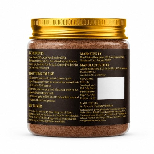 Buddha Natural Chocolate Hair Removal Wax Powder Back Image