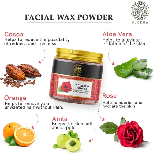 Buddha natural Facial Hair Removal Wax Powder  -  ingredients 