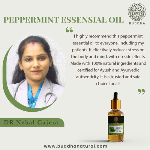 Buddha Natural Peppermint Pure Essential Oil - recommended by Dr. Nehal Gajera