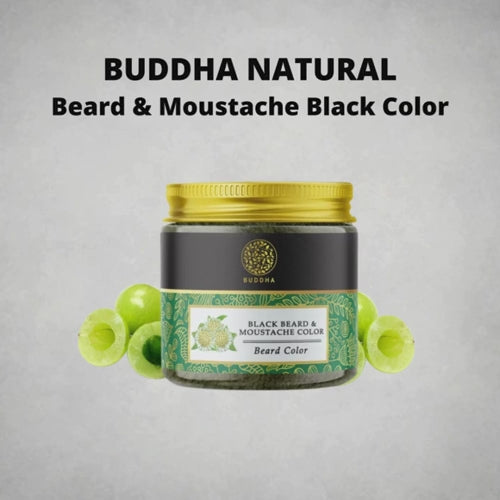 Video Of Buddha Natural Beard & Moustache Black Color