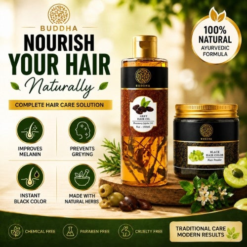 Buddha Natural Anti Grey Oil Black hair Color Video