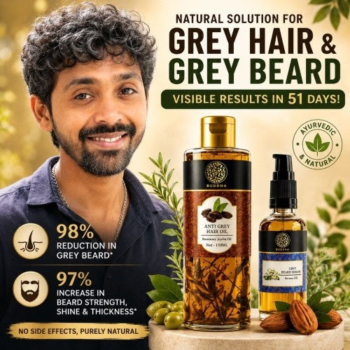 Video Of Buddha Natural Anti Grey Beard Serum And Anti Grey Hair Oil Combo