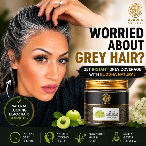Video Of Buddha Natural Black Hair Color Powder