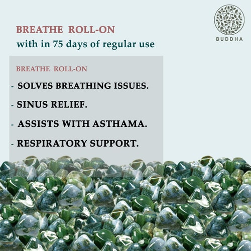Buddha Natural Moosagate Stone Breathe Easy Roll-On - use regularly for 75 days