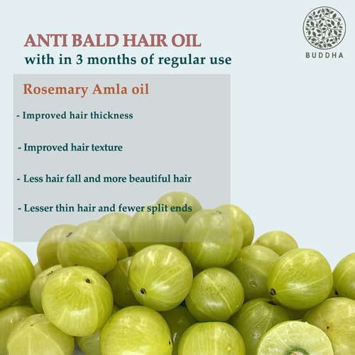 Buddha natural Anti Bald Hair Oil - why use 3 months - hair regrowth oil for bald head - best hair oil for bald spots