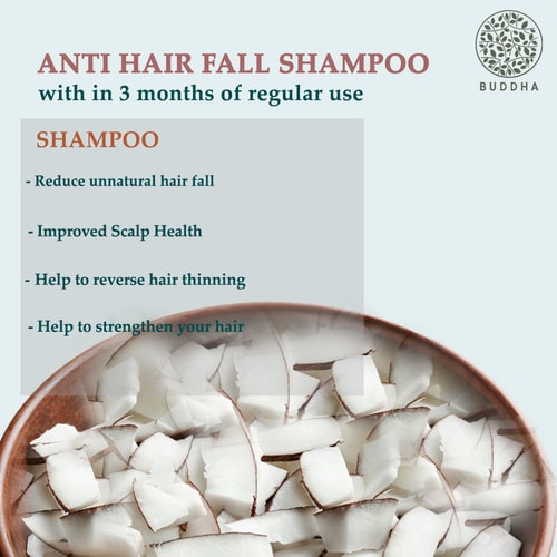 Buddha natural Anti Hair Fall Shampoo (Ayush Certified) - 3 months regular use - shampoo for hair loss - best anti hairfall shampoo - best hair shampoo for hair fall