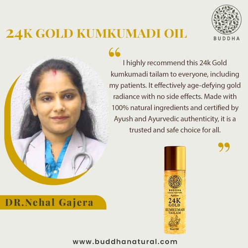 Buddha Natural 24k Gold Kumkumadi Oil - recommended by Dr. Nehal Gajera