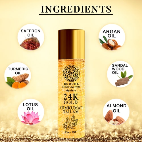 Buddha Natural 24k Gold Kumkumadi Oil  - Ingredients