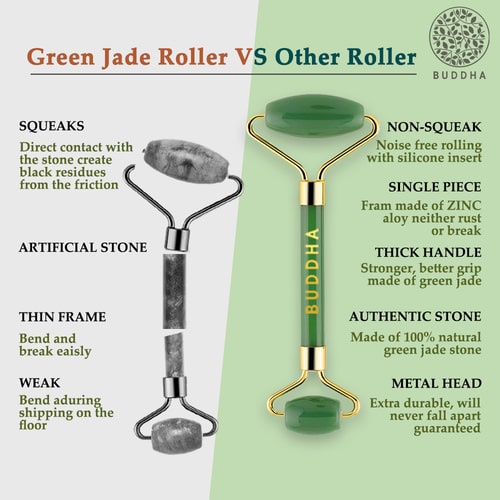 Buddha Natural Green Jade Face Roller vs other roller