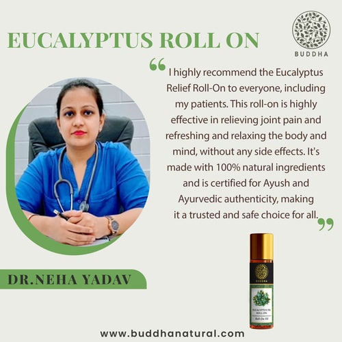 Buddha Natural Eucalyptus Therapeutic roll on - recommended by Dr. Neha Yadav