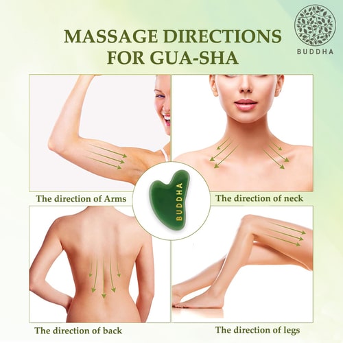 Green Jade Gua Sha - 100% Original Pure Stone - Stress Relief and Anti-Aging Scraping Facial Massager