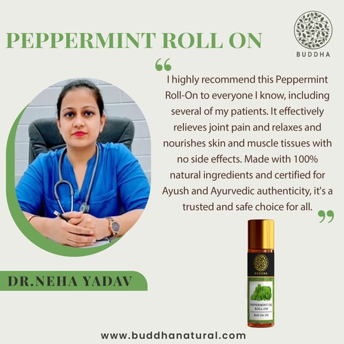 Buddha Natural Peppermint Therapeutic Roll - recommended by Dr. Neha Yadav