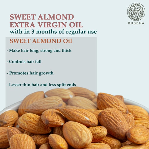 Buddha Natural Cold Pressed Sweet Almond Oil - 3 Months Regular Use