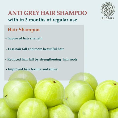 Buddha Natural Anti Grey Hair Shampoo - 3 months regular use - for gray hair shampoo